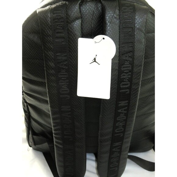 Jordan Regal Air Black Gold Faux Leather Backpack Travel Bag Black Snake NWT - Picture 5 of 7
